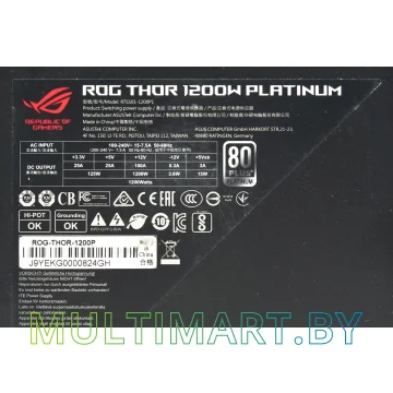 Блок питания ASUS ROG Thor 1200P 1200W (ROG-THOR-1200P) картинка 5